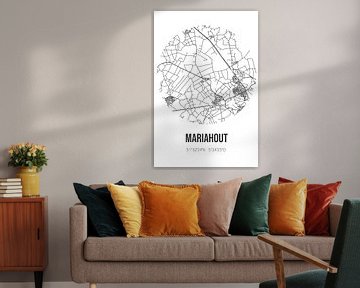 Mariahout (Noord-Brabant) | Karte | Schwarz und Weiß von Rezona