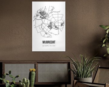 Mijdrecht (Utrecht) | Carte | Noir et Blanc sur Affiches de lieux