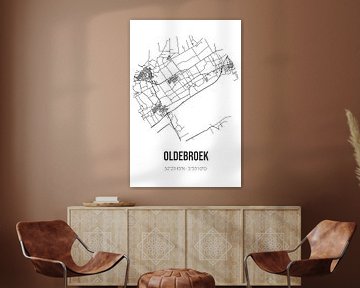 Oldebroek (Gueldre) | Carte | Noir et blanc sur Rezona