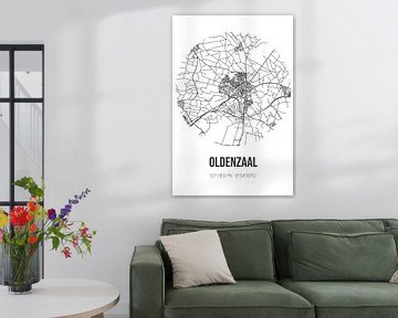 Oldenzaal (Overijssel) | Landkaart | Zwart-wit van MijnStadsPoster