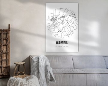 Oldenzijl (Groningen) | Carte | Noir et Blanc sur Rezona