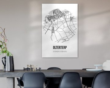 Olterterp (Fryslan) | Map | Black and white by Rezona