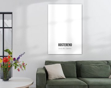 Oosterend (Fryslan) | Karte | Schwarz und weiß von Rezona