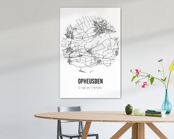 Opheusden (Gelderland) | Landkaart | Zwart-wit van MijnStadsPoster