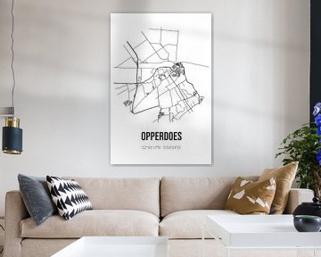 Opperdoes (Noord-Holland) | Carte | Noir et blanc sur Rezona