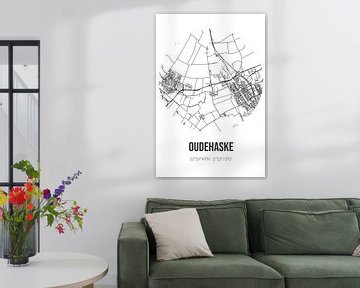 Oudehaske (Fryslan) | Landkaart | Zwart-wit van Rezona