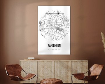 Panningen (Limburg) | Landkaart | Zwart-wit van MijnStadsPoster