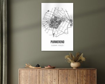 Purmerend (Noord-Holland) | Map | Black and White by Prints of Place