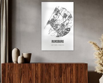 Rijnsburg (Zuid-Holland) | Landkaart | Zwart-wit van MijnStadsPoster