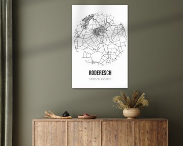 Roderesch (Drenthe) | Landkaart | Zwart-wit van MijnStadsPoster