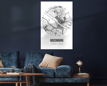 Rozenburg (Zuid-Holland) | Landkaart | Zwart-wit van MijnStadsPoster