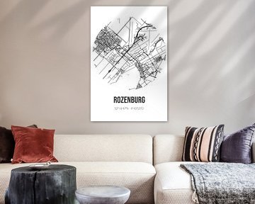 Rozenburg (Noord-Holland) | Carte | Noir et blanc sur Rezona