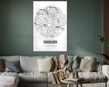 Scheulder (Limburg) | Karte | Schwarz und weiß von Rezona