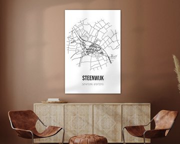 Steenwijk (Overijssel) | Landkaart | Zwart-wit van MijnStadsPoster