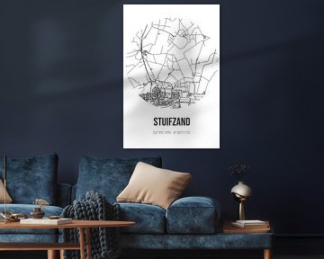 Stuifzand (Drenthe) | Karte | Schwarz und Weiß von Rezona