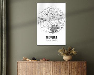 Teeffelen (Noord-Brabant) | Landkaart | Zwart-wit van MijnStadsPoster