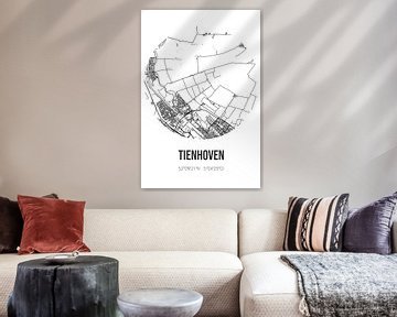 Tienhoven (Utrecht) | Landkaart | Zwart-wit van MijnStadsPoster