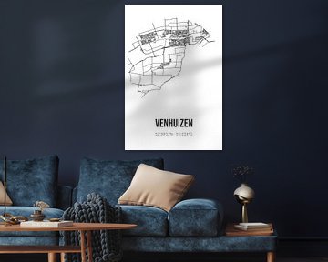 Venhuizen (Noord-Holland) | Map | Black and white by Rezona