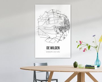 De Wilgen (Fryslan) | Karte | Schwarz und Weiß von Rezona
