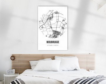 Woubrugge (Zuid-Holland) | Landkaart | Zwart-wit van MijnStadsPoster