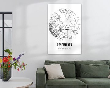Arnemuiden (Zeeland) | Karte | Schwarz und weiß von Rezona