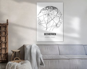 Beekbergen (Gelderland) | Landkaart | Zwart-wit van Rezona