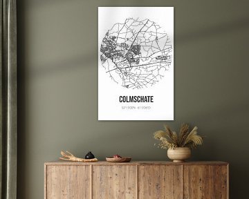 Colmschate (Overijssel) | Karte | Schwarz und Weiß von Rezona