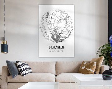 Diepenveen (Overijssel) | Landkaart | Zwart-wit van Rezona