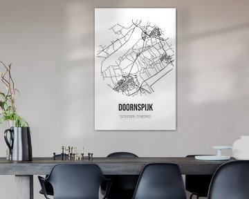 Doornspijk (Gueldre) | Carte | Noir et blanc sur Rezona