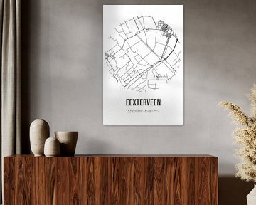 Eexterveen (Drenthe) | Landkaart | Zwart-wit van Rezona