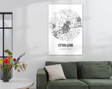 Etten-Leur (Noord-Brabant) | Landkaart | Zwart-wit van Rezona