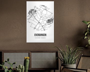 Everdingen (Utrecht) | Landkaart | Zwart-wit van Rezona
