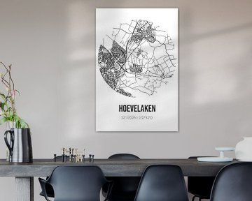 Hoevelaken (Gueldre) | Carte | Noir et blanc sur Rezona
