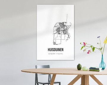 Huisduinen (Noord-Holland) | Karte | Schwarz-weiß von Rezona