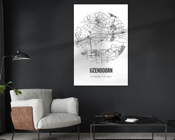 IJzendoorn (Gelderland) | Karte | Schwarz und Weiß von Rezona