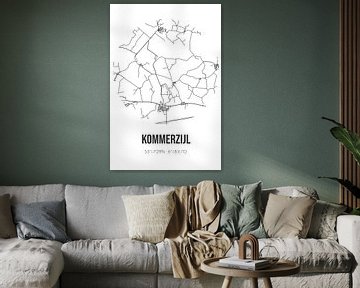 Kommerzijl (Groningen) | Landkaart | Zwart-wit van MijnStadsPoster