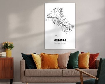 Kruiningen (Zeeland) | Landkaart | Zwart-wit van Rezona