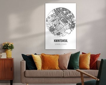Kwintsheul (Zuid-Holland) | Landkaart | Zwart-wit van MijnStadsPoster