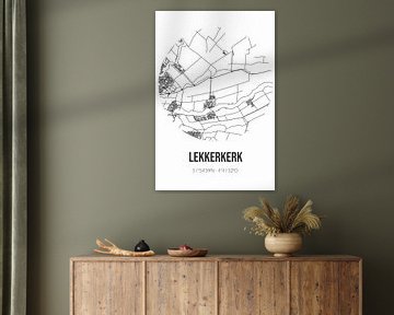 Lekkerkerk (Zuid-Holland) | Landkaart | Zwart-wit van MijnStadsPoster
