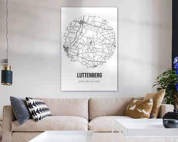 Luttenberg (Overijssel) | Landkaart | Zwart-wit van Rezona