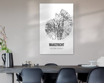 Maastricht (Limburg) | Landkaart | Zwart-wit van MijnStadsPoster