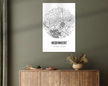 Nederweert (Limburg) | Karte | Schwarz und weiß von Rezona