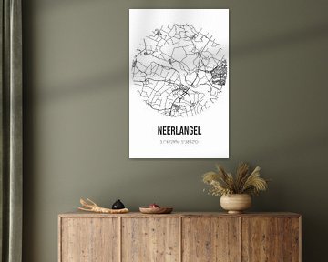 Neerlangel (Noord-Brabant) | Landkaart | Zwart-wit van MijnStadsPoster