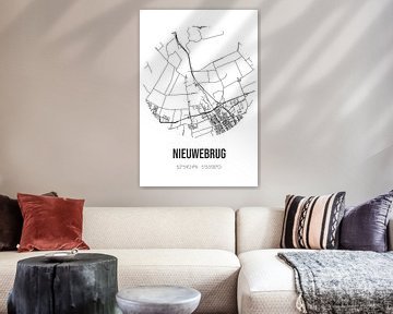 Nieuwebrug (Fryslan) | Karte | Schwarz und weiß von Rezona