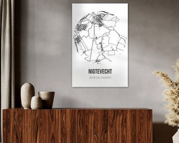 Nigtevecht (Utrecht) | Carte | Noir et blanc sur Rezona