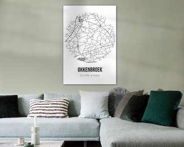 Okkenbroek (Overijssel) | Karte | Schwarz und Weiß von Rezona