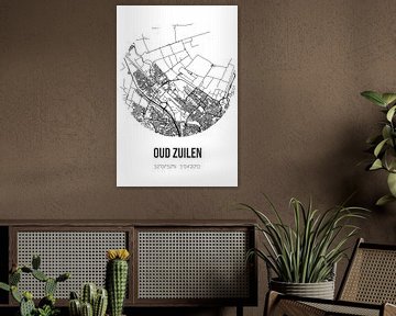 Oud Zuilen (Utrecht) | Landkaart | Zwart-wit van MijnStadsPoster