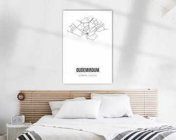 Oudemirdum (Fryslan) | Landkaart | Zwart-wit
