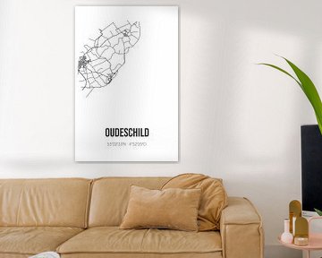 Oudeschild (Noord-Holland) | Karte | Schwarz und weiß von Rezona