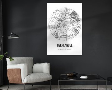 Overlangel (Noord-Brabant) | Carte | Noir et blanc sur Rezona